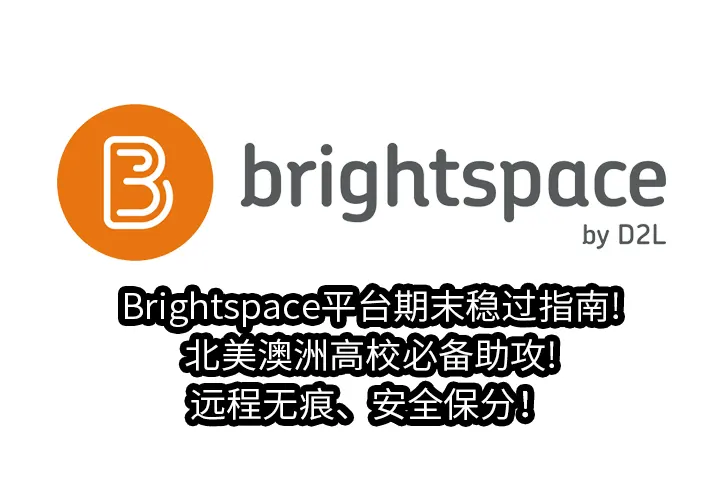 Brightspace平台替考!保分稳过就靠这招!轻松学业高分！