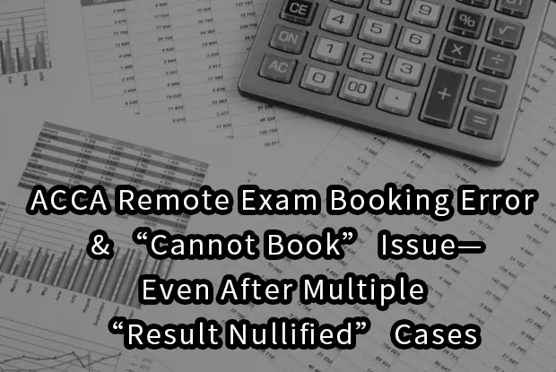 ACCA Remote Exam Booking Error&“Cannot Book” Issue—Even After Multiple “Result Nullified” Cases