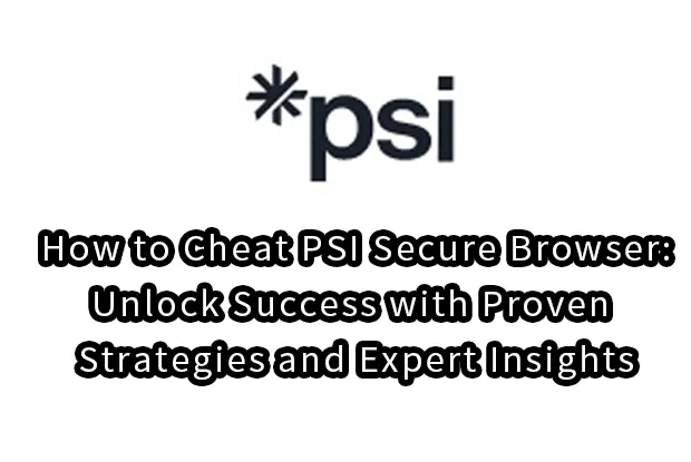 How to Cheat PSI Secure Browser: Unlock Success with Proven Strategies and Expert Insights