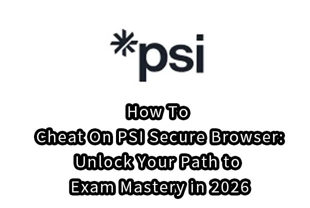 How To Cheat On PSI Secure Browser: Unlock Your Path to Exam Mastery in 2026